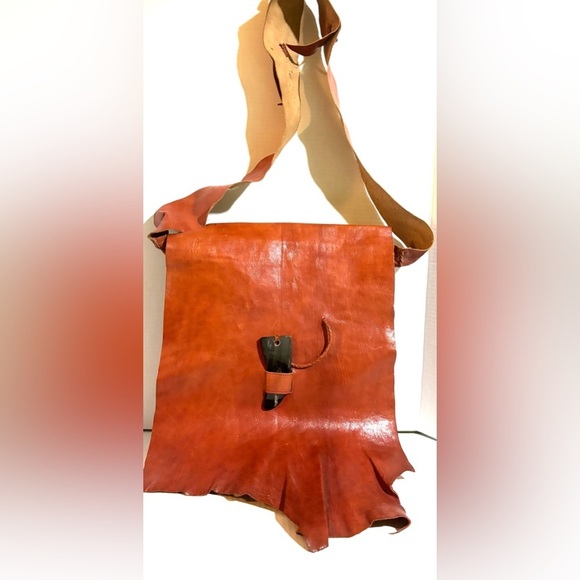 Handmade Handbags - Handmade unisex Rust Leather Crossbody Bag